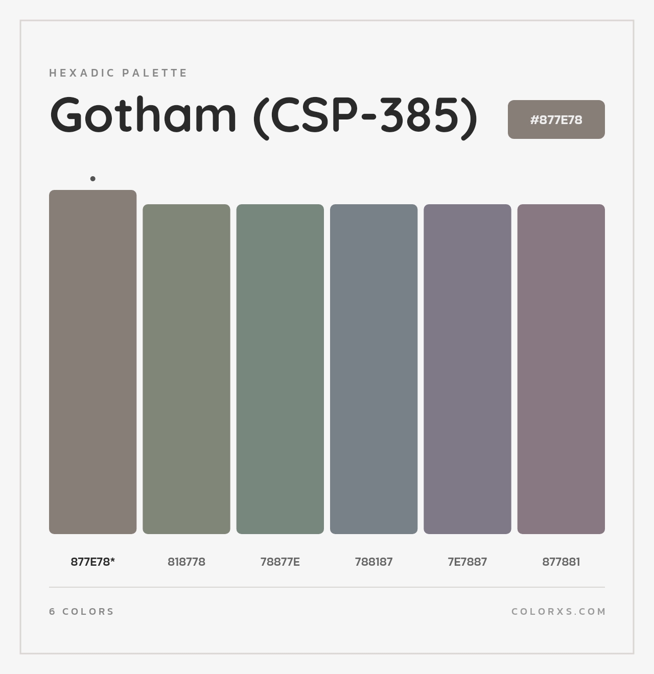 Gotham (CSP-385) - Hexadic Color Palette