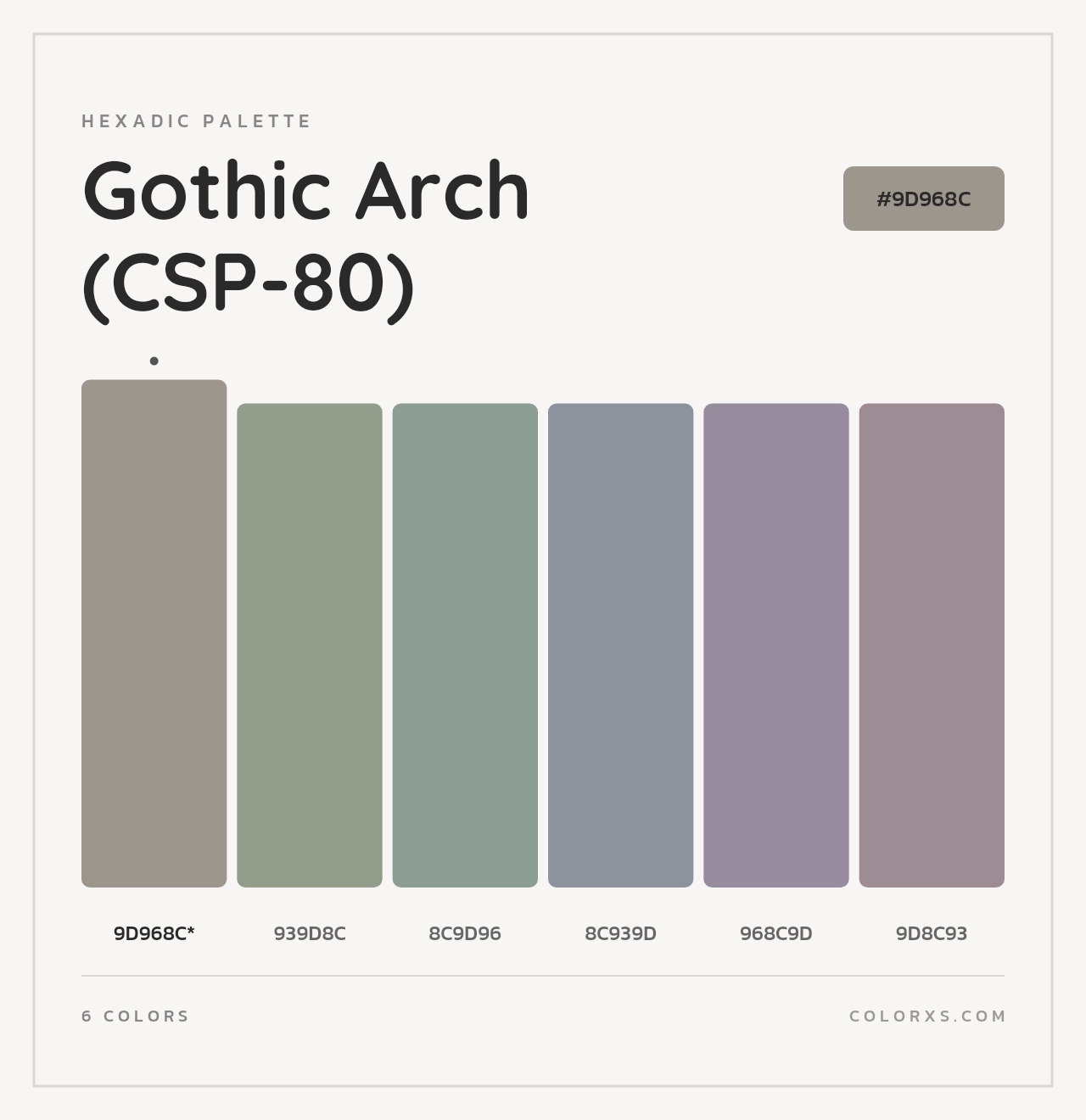 Gothic Arch (CSP-80) - Hexadic Color Palette