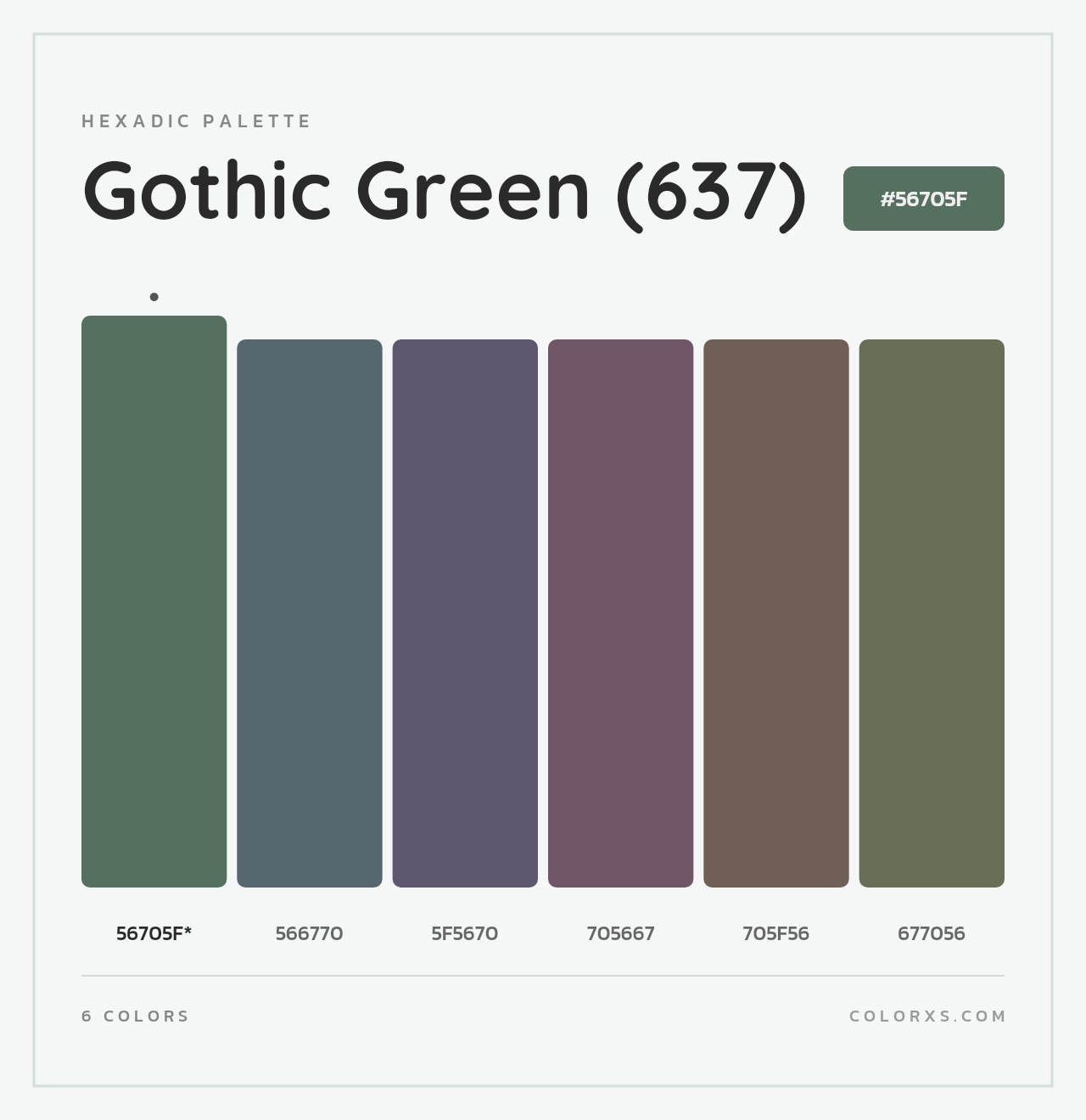 Gothic Green (637) - Hexadic Color Palette