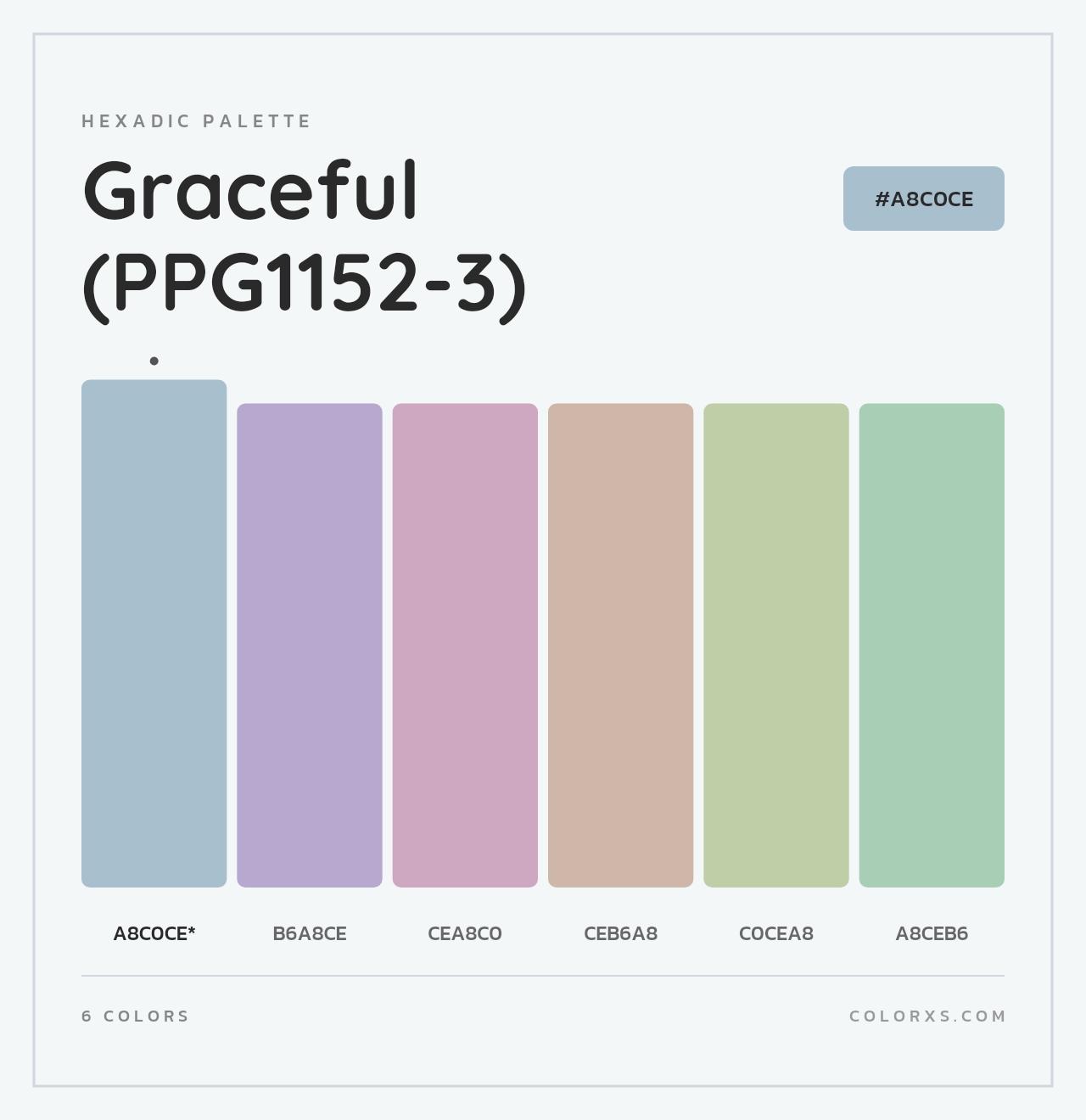 Graceful (PPG1152-3) - Hexadic Color Palette