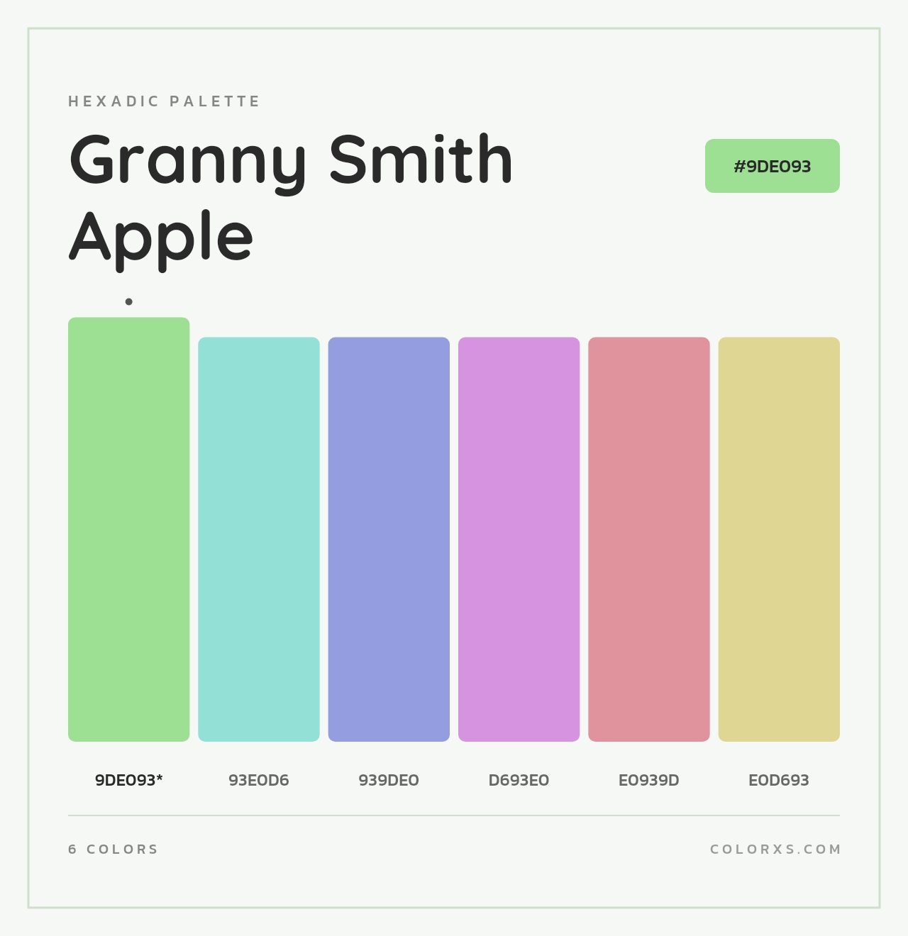 Granny Smith Apple - Hexadic Color Palette