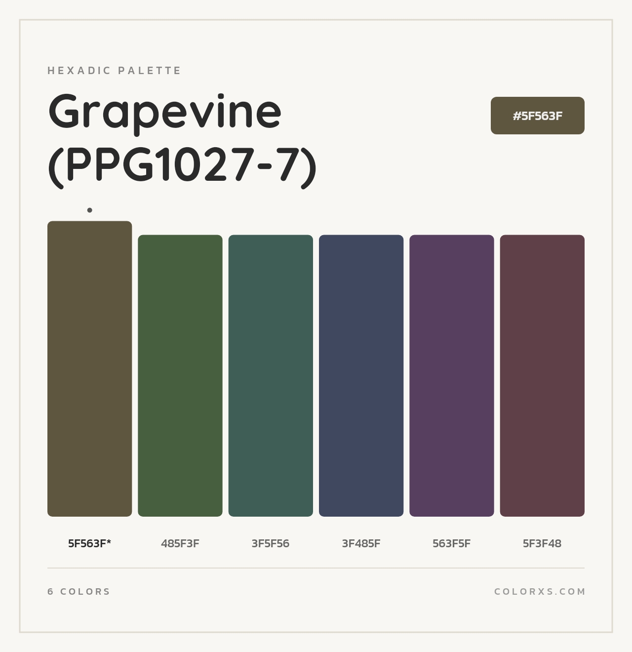 Grapevine (PPG1027-7) - Hexadic Color Palette