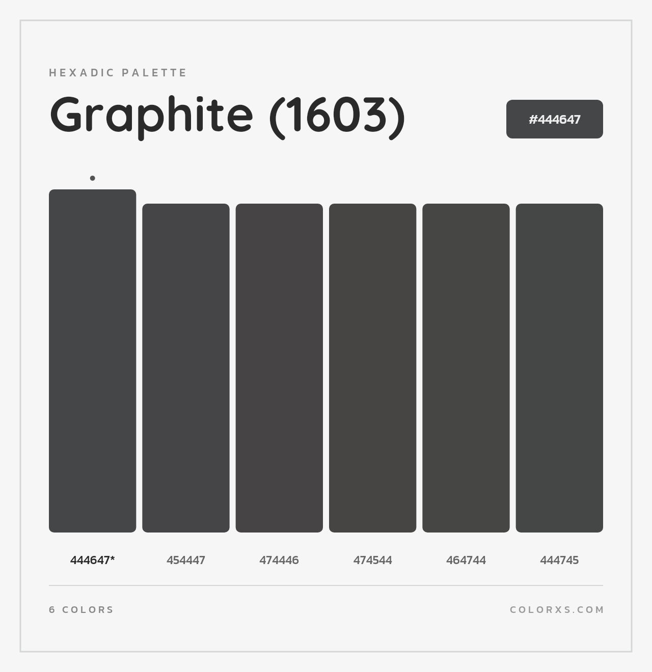 Graphite (1603) - Hexadic Color Palette
