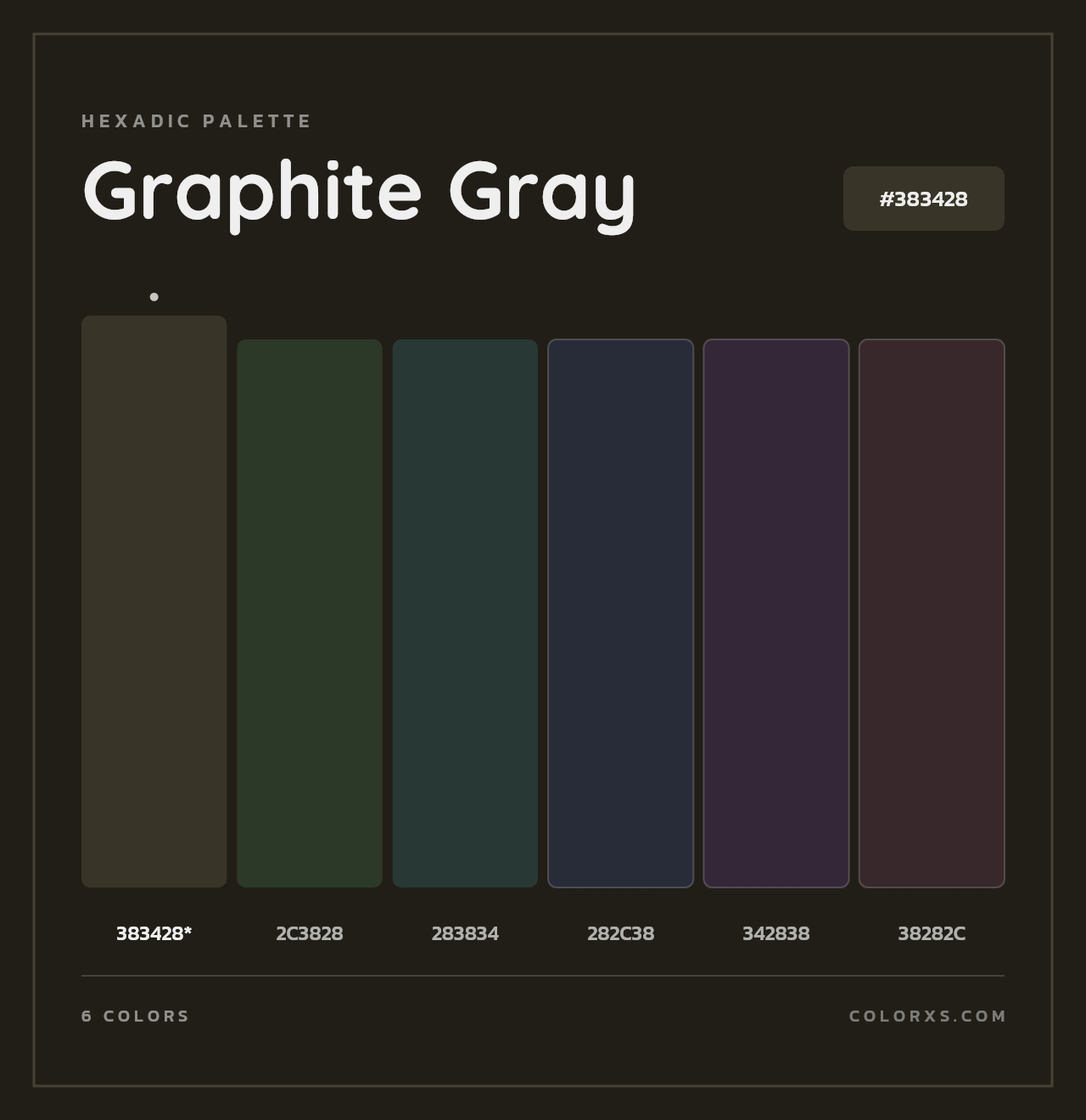Graphite Gray - Hexadic Color Palette