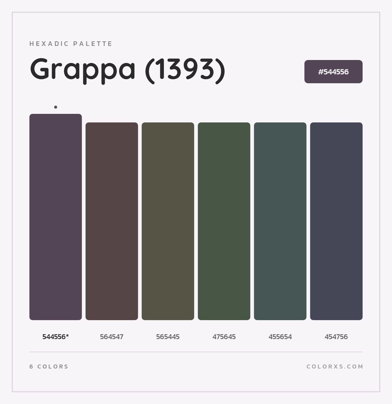 Grappa (1393) - Hexadic Color Palette
