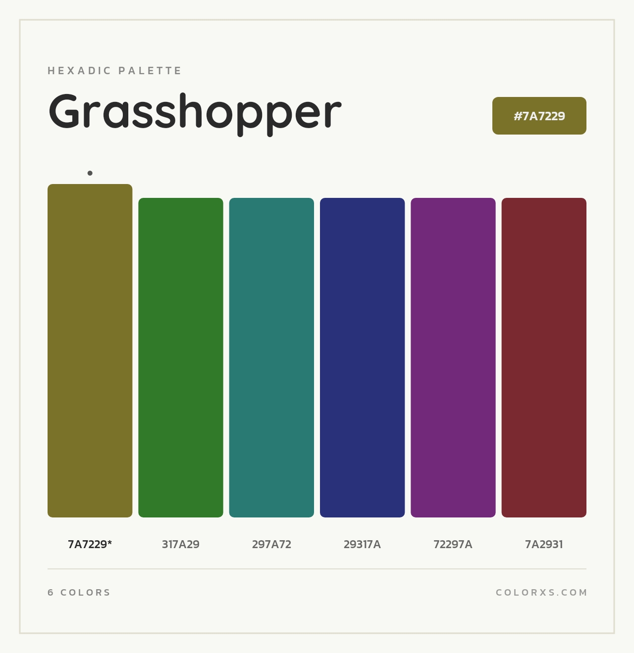 Grasshopper - Hexadic Color Palette