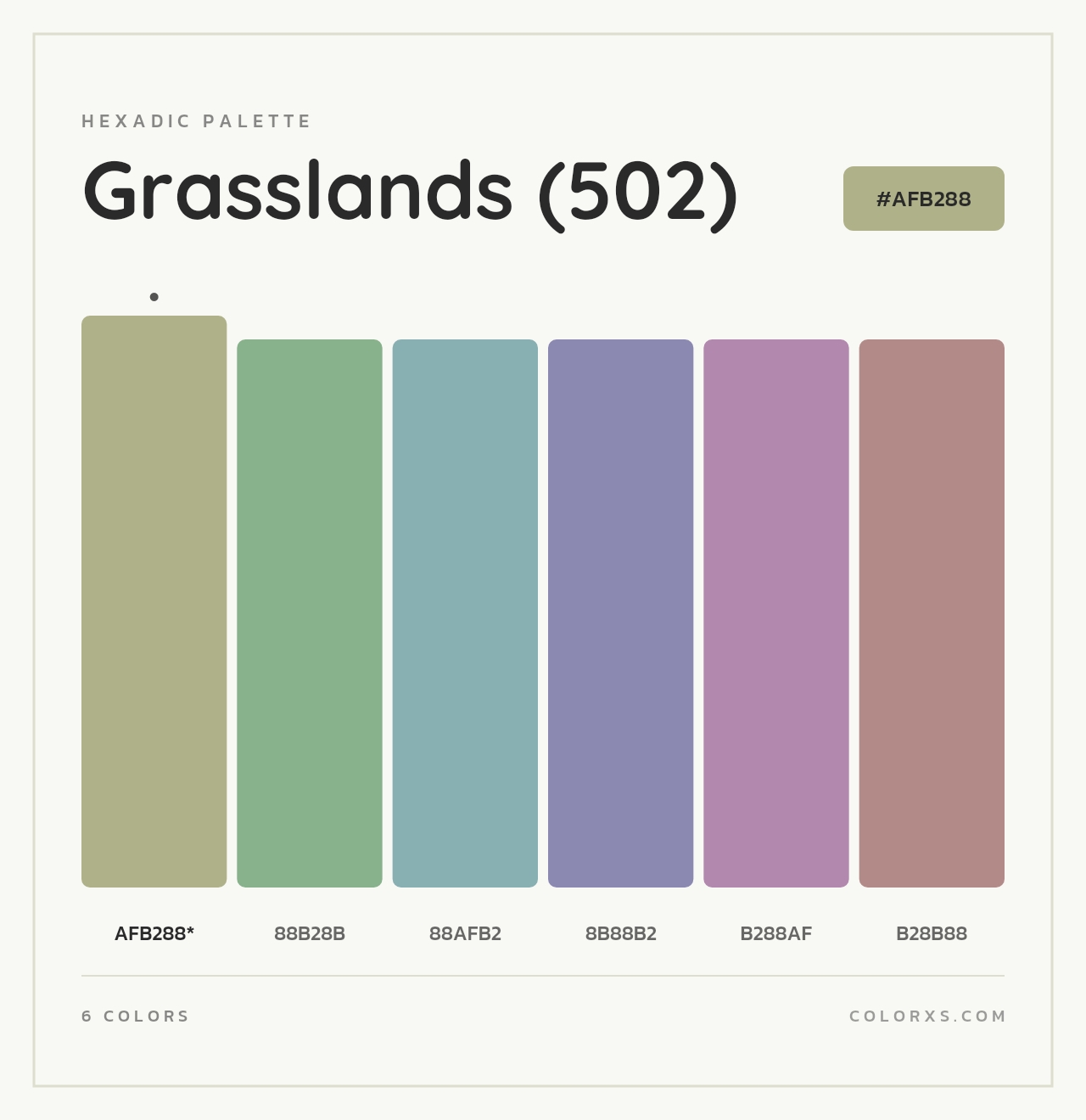 Grasslands (502) - Hexadic Color Palette