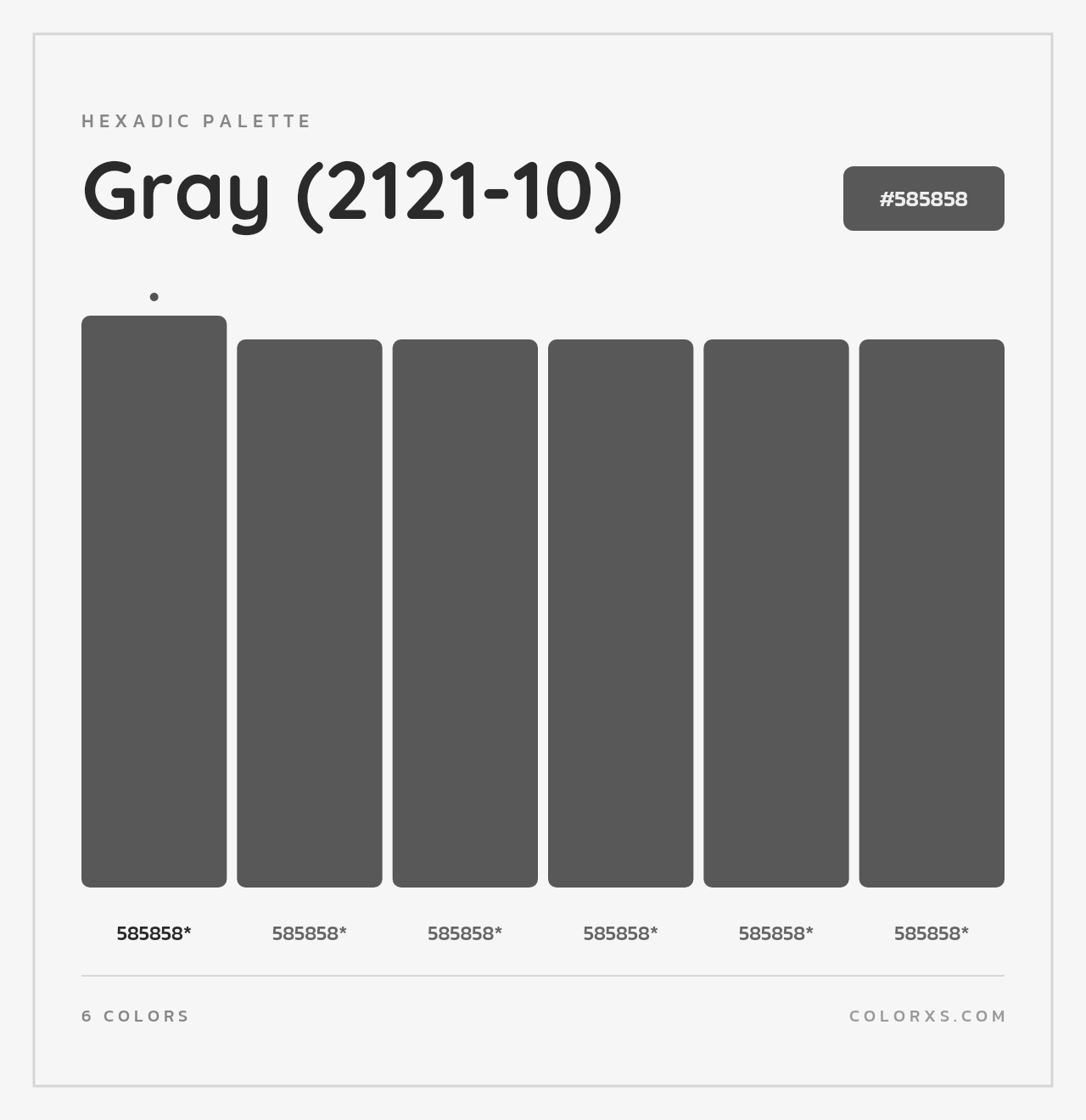 Gray (2121-10) - Hexadic Color Palette