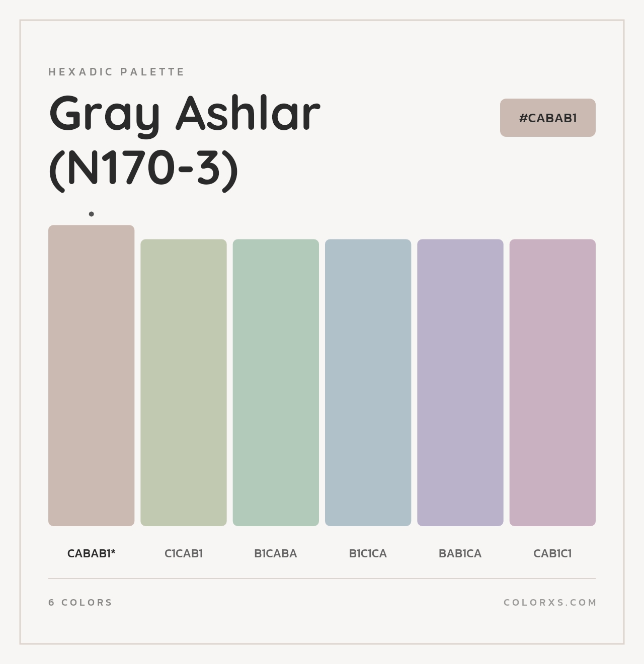 Gray Ashlar (N170-3) - Hexadic Color Palette
