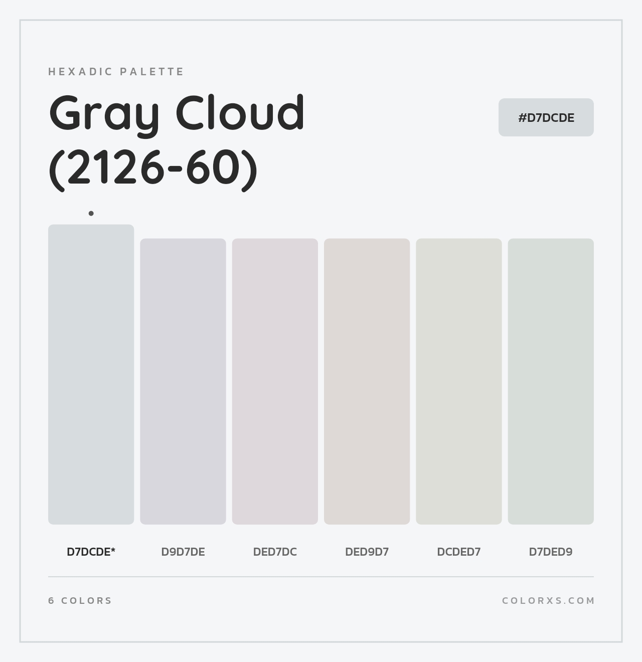Gray Cloud (2126-60) - Hexadic Color Palette