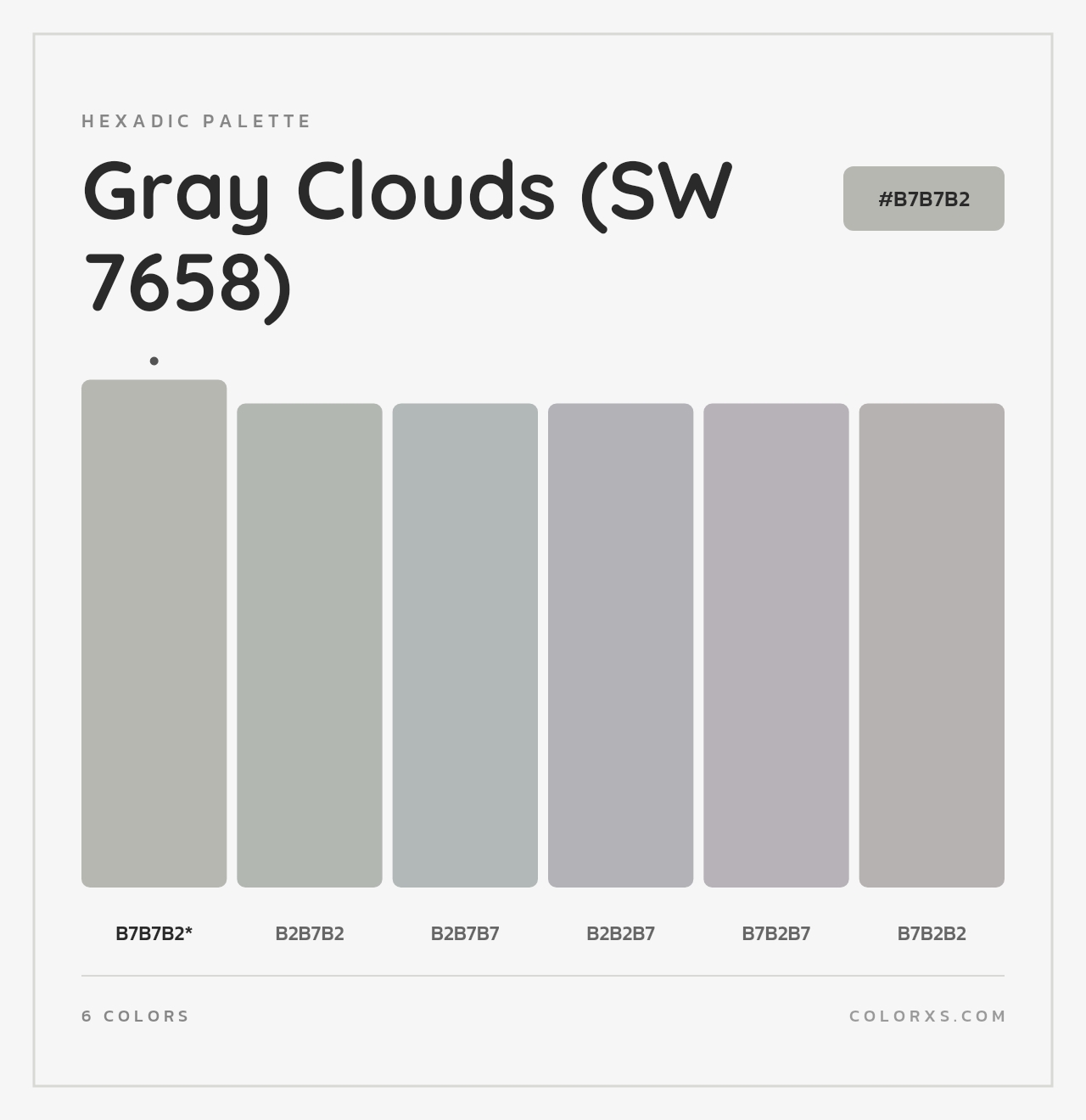 Gray Clouds (SW 7658) - Hexadic Color Palette