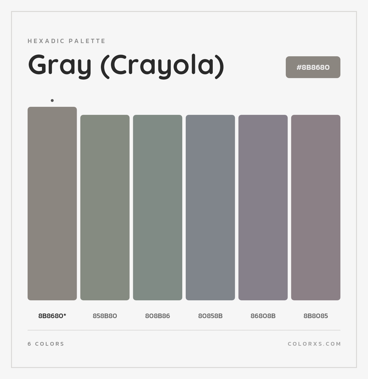 Gray (Crayola) - Hexadic Color Palette