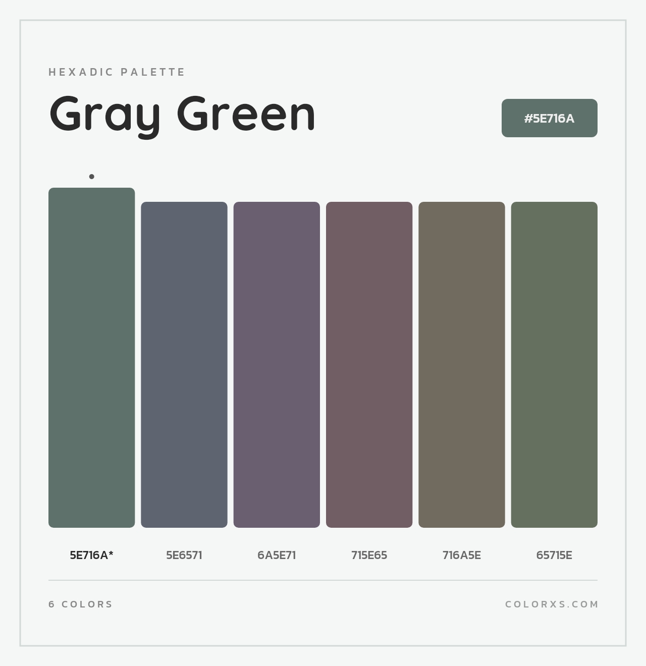 Gray Green - Hexadic Color Palette