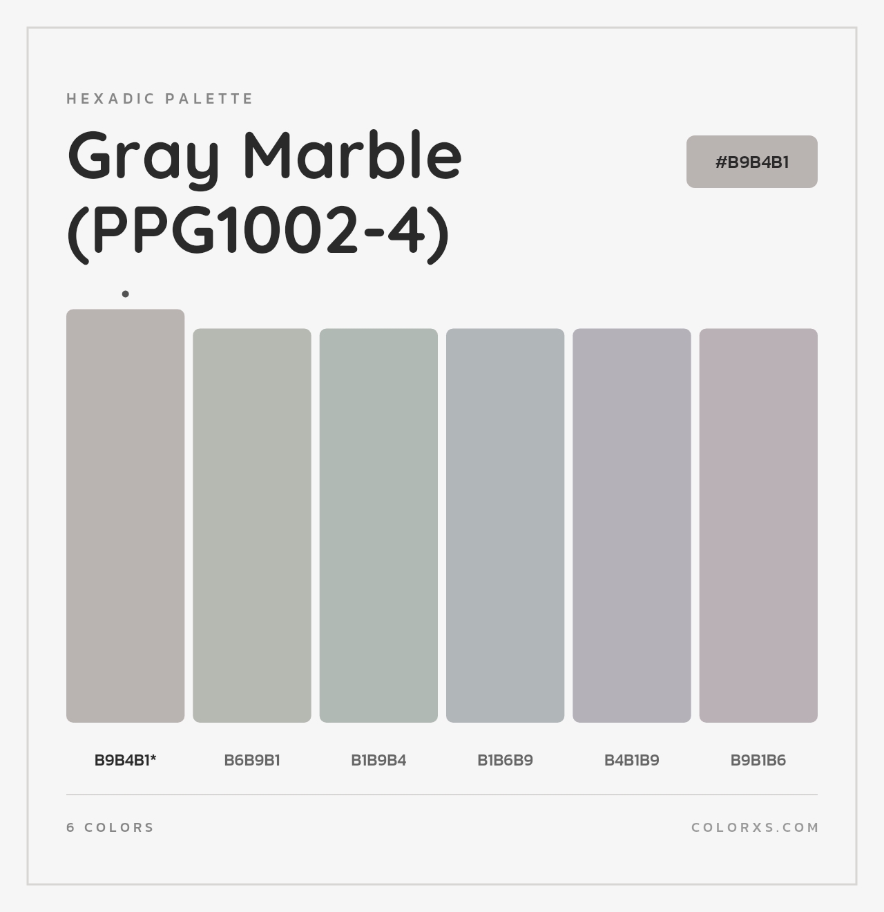 Gray Marble (PPG1002-4) - Hexadic Color Palette