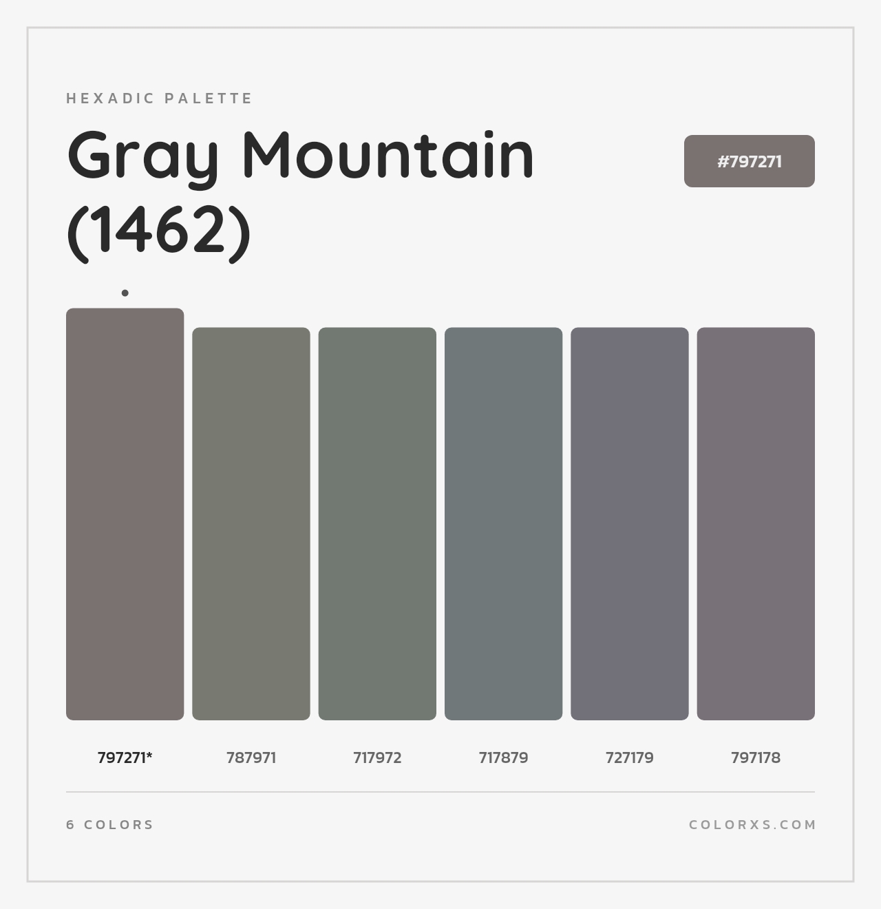 Gray Mountain (1462) - Hexadic Color Palette