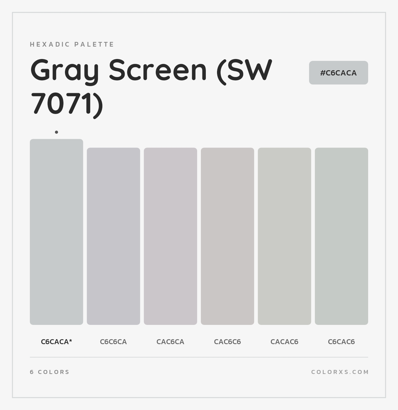 Gray Screen (SW 7071) - Hexadic Color Palette