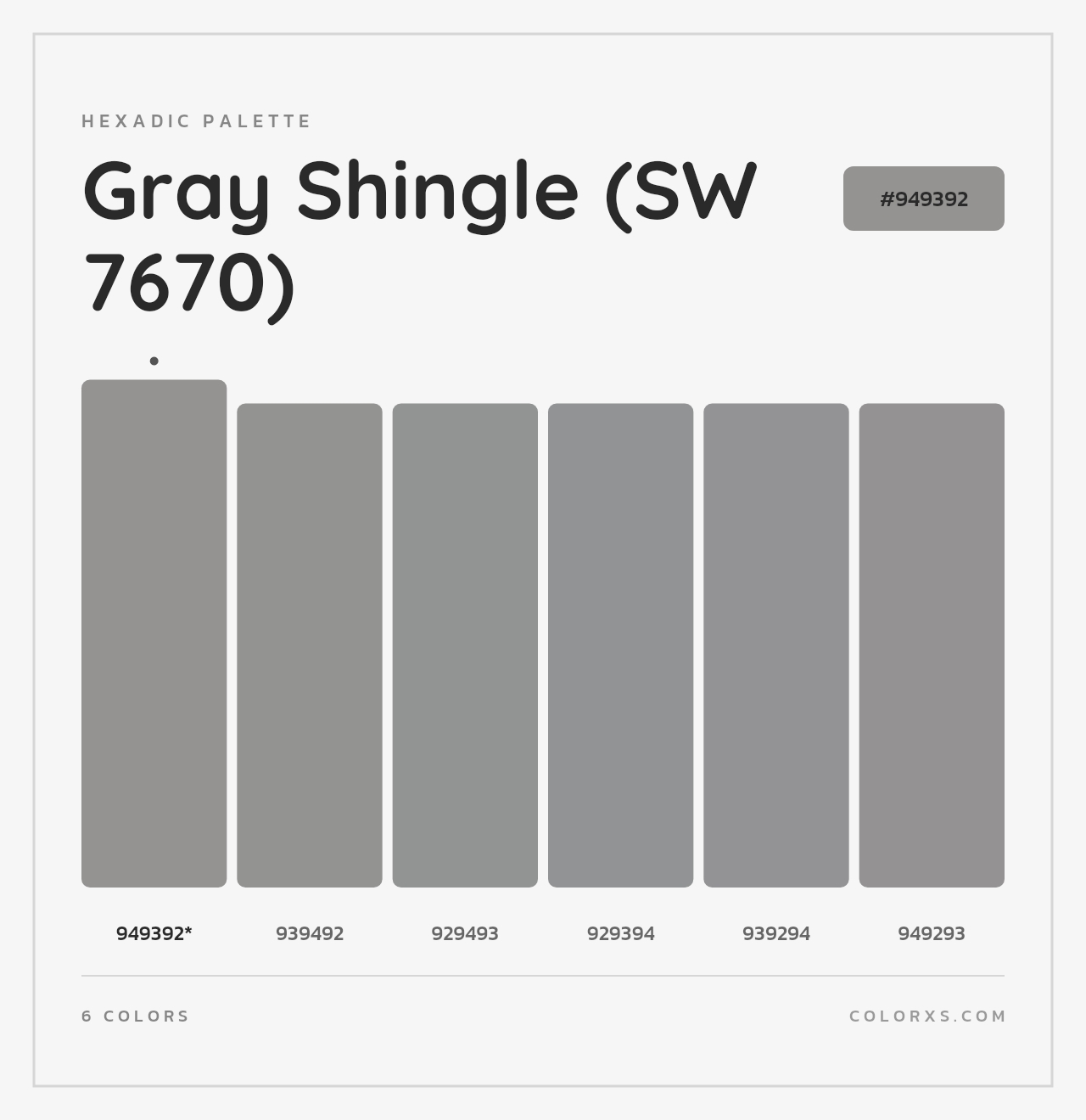 Gray Shingle (SW 7670) - Hexadic Color Palette