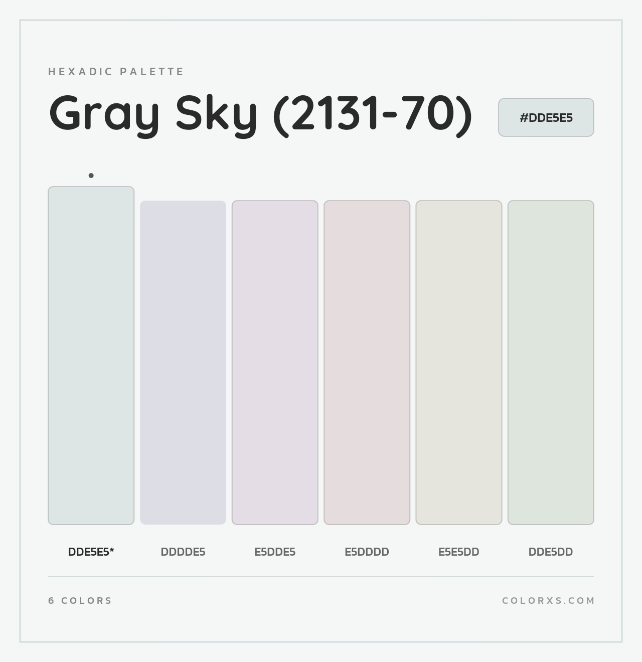 Gray Sky (2131-70) - Hexadic Color Palette