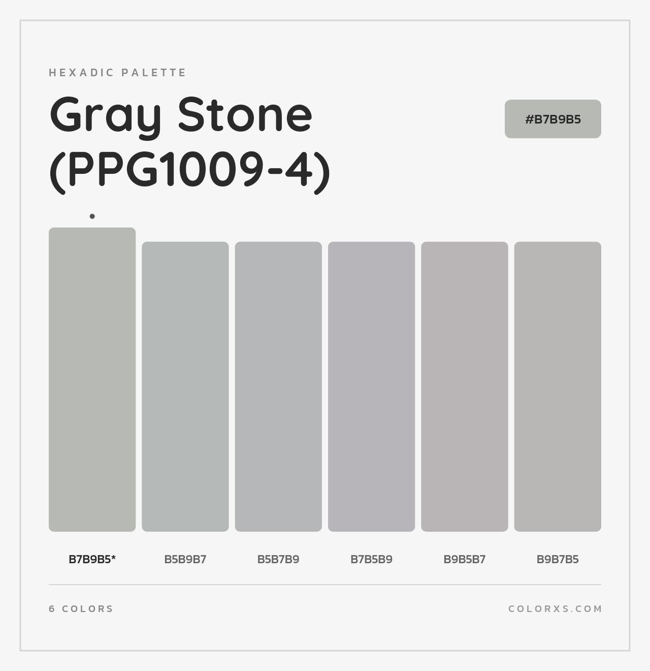 Gray Stone (PPG1009-4) - Hexadic Color Palette