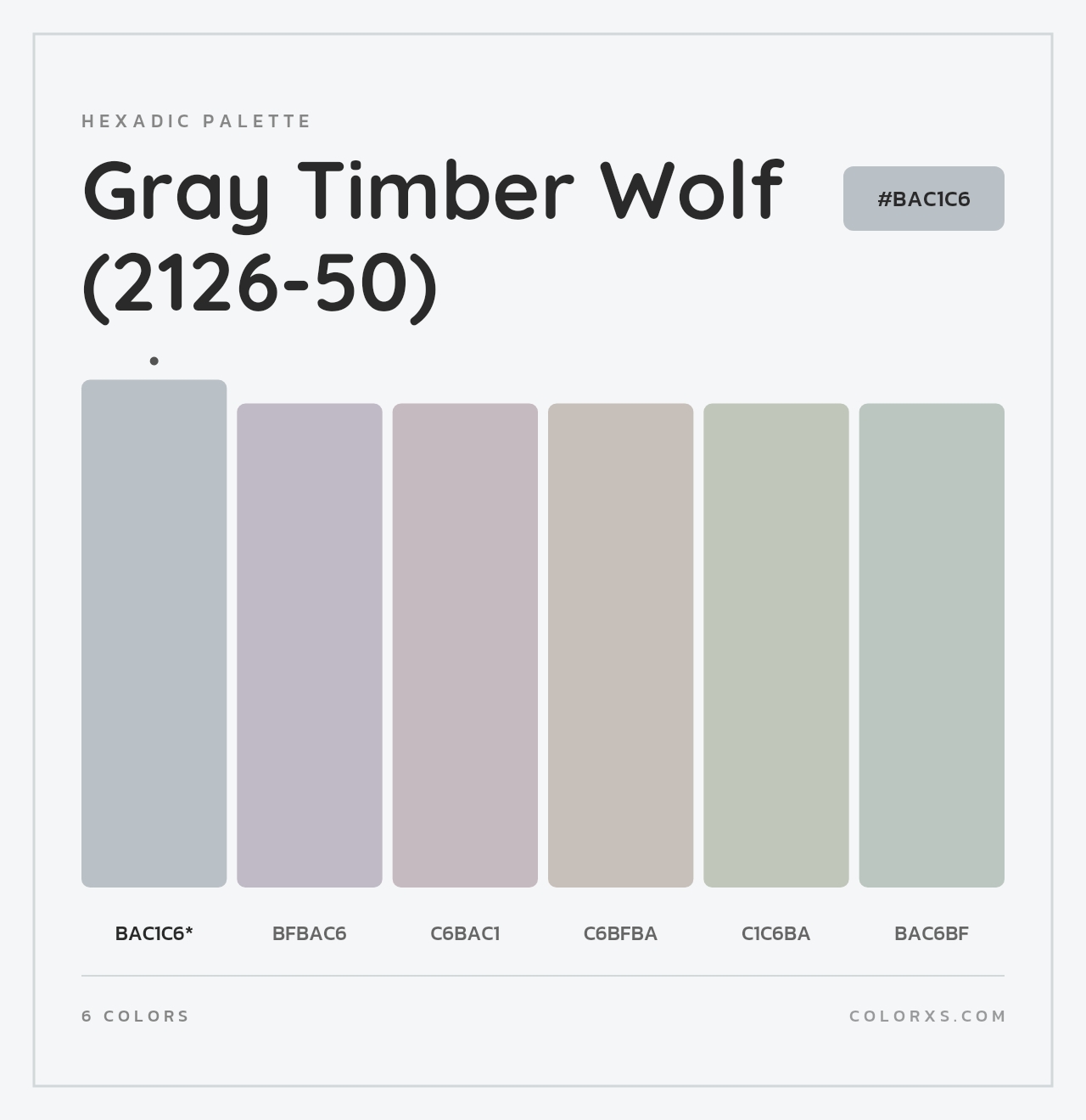 Gray Timber Wolf (2126-50) - Hexadic Color Palette