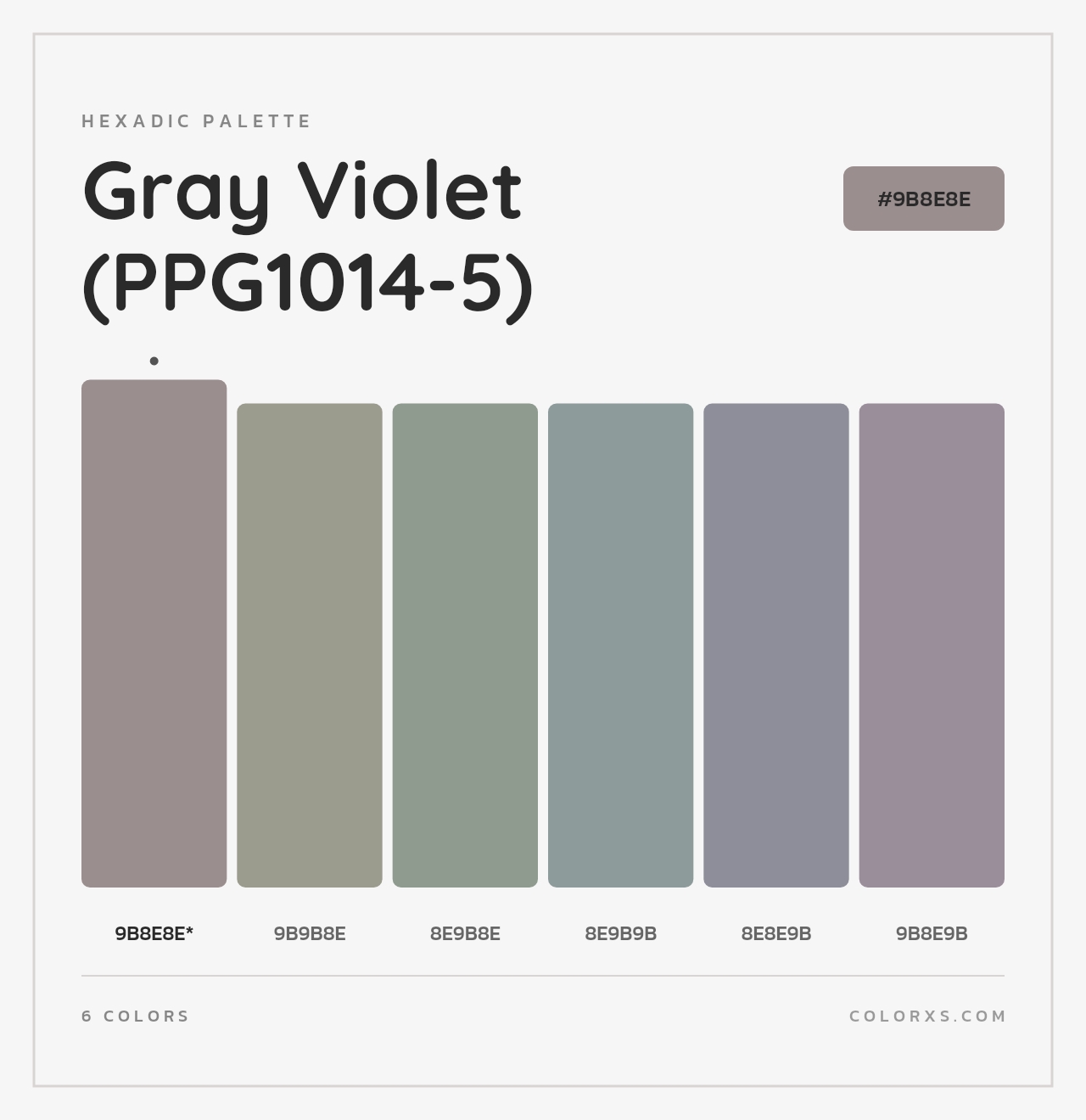 Gray Violet (PPG1014-5) - Hexadic Color Palette