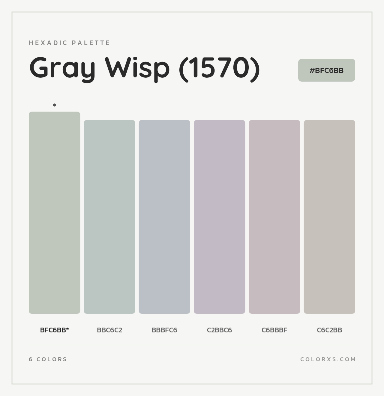 Gray Wisp (1570) - Hexadic Color Palette