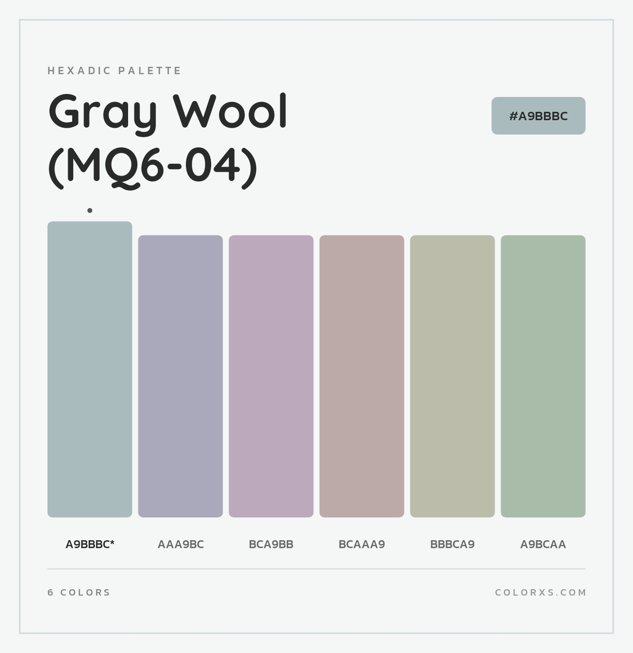 Gray Wool (MQ6-04) - Hexadic Color Palette