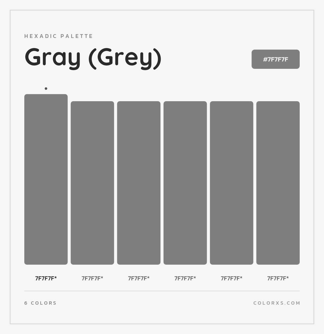 Gray (Grey) - Hexadic Color Palette