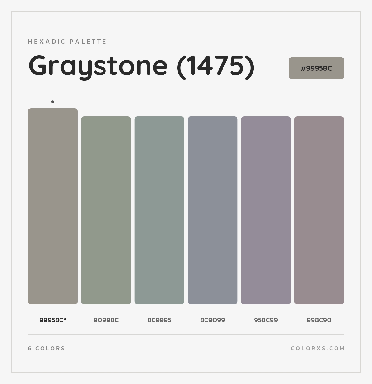 Graystone (1475) - Hexadic Color Palette