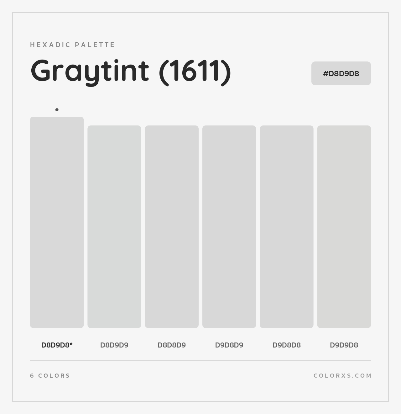 Graytint (1611) - Hexadic Color Palette