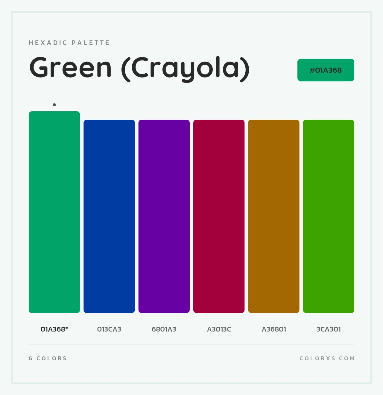 Green (Crayola) - Hexadic Color Palette