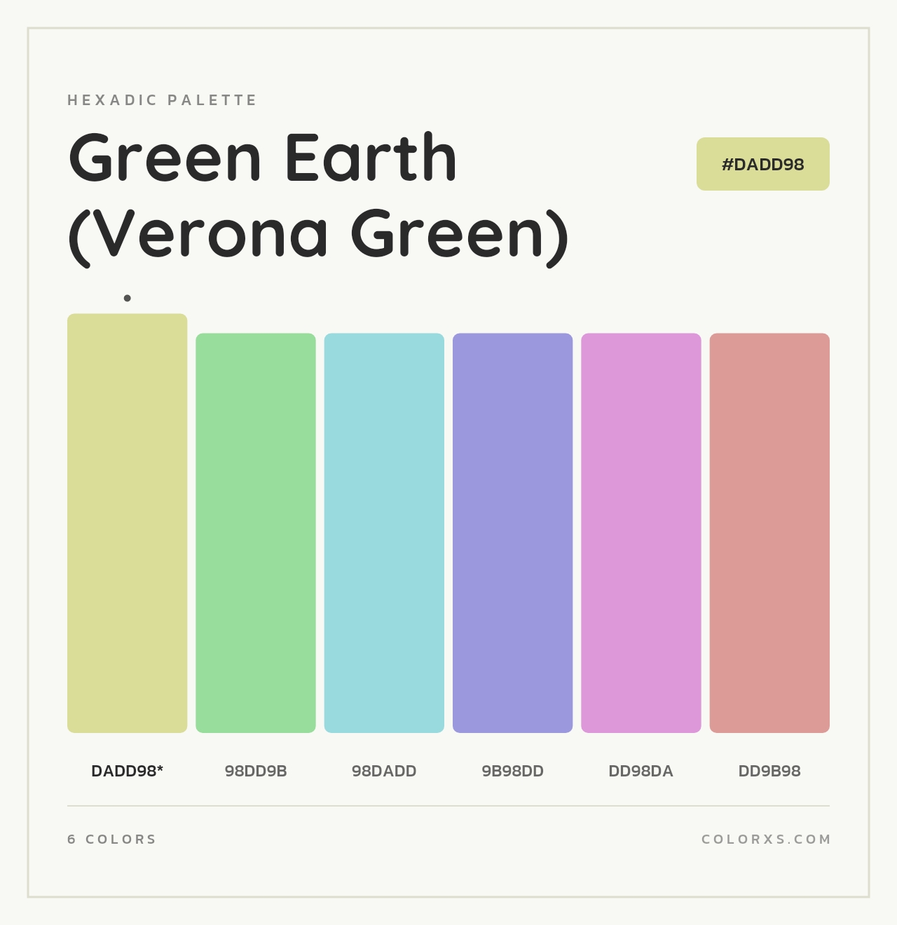 Green Earth (Verona Green) - Hexadic Color Palette