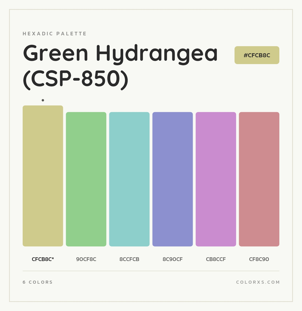 Green Hydrangea (CSP-850) - Hexadic Color Palette