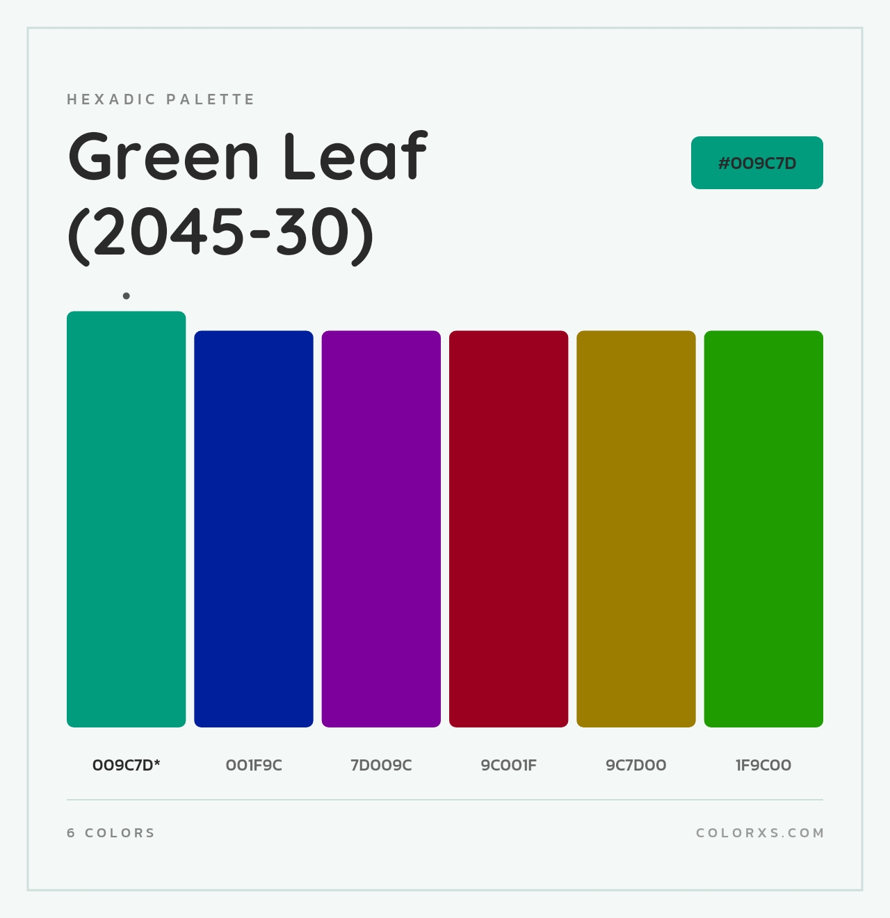 Green Leaf (2045-30) - Hexadic Color Palette