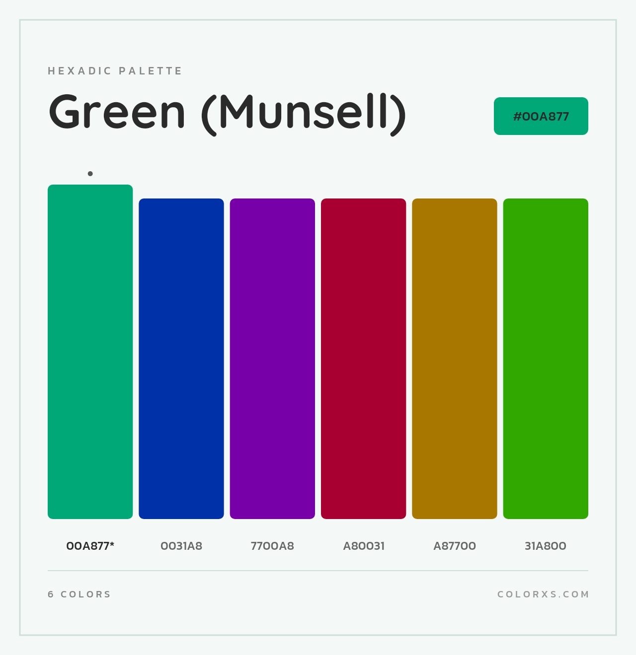 Green (Munsell) - Hexadic Color Palette