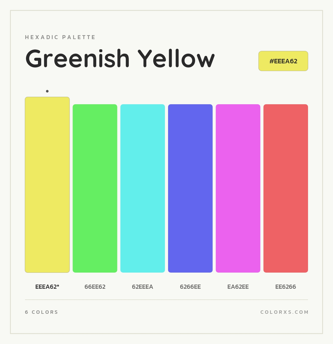 Greenish Yellow - Hexadic Color Palette
