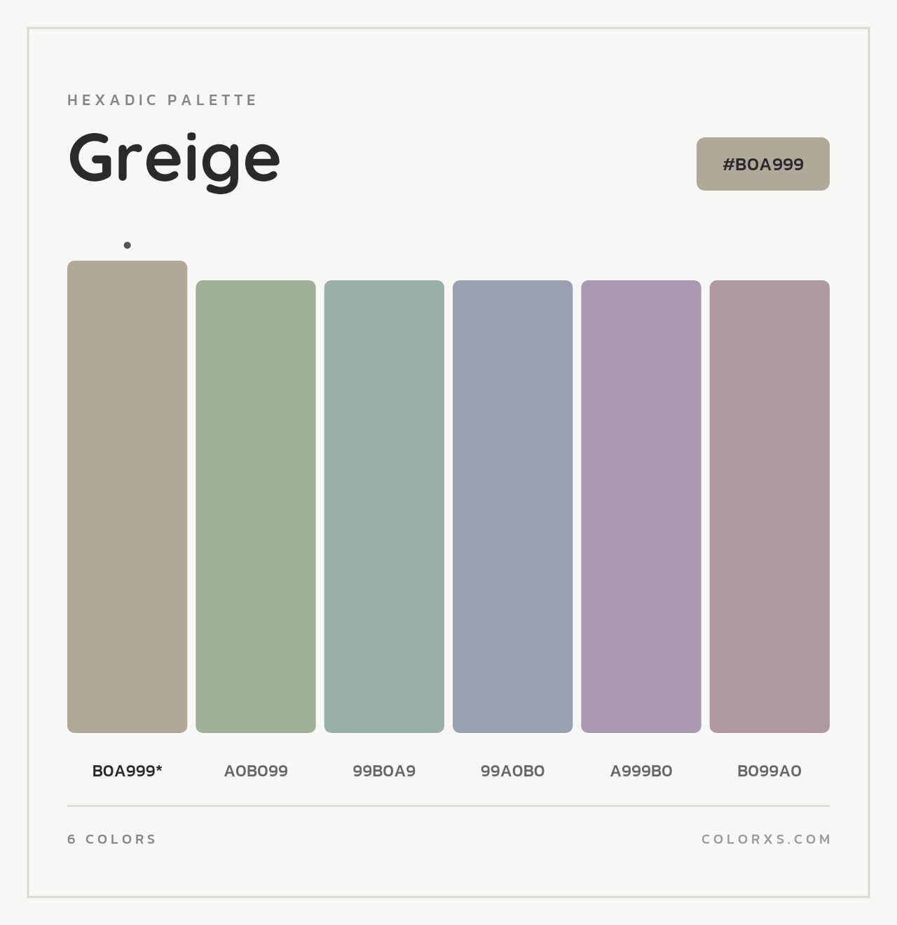Greige - Hexadic Color Palette