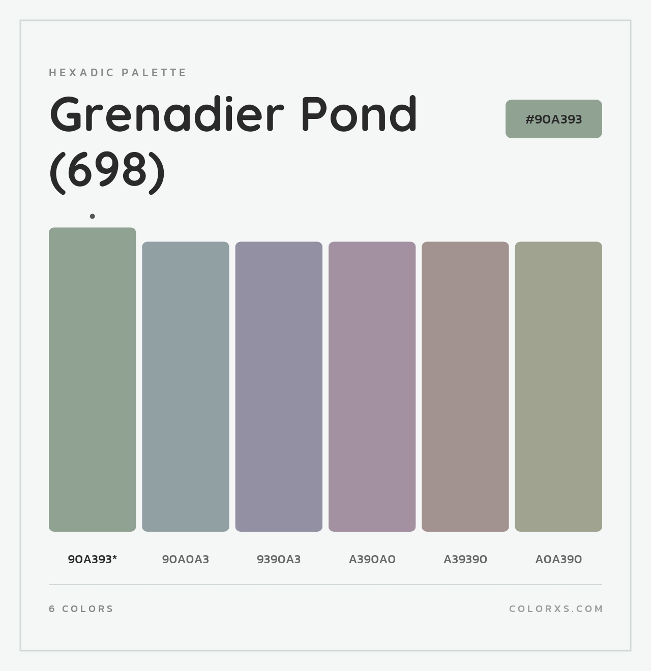 Grenadier Pond (698) - Hexadic Color Palette