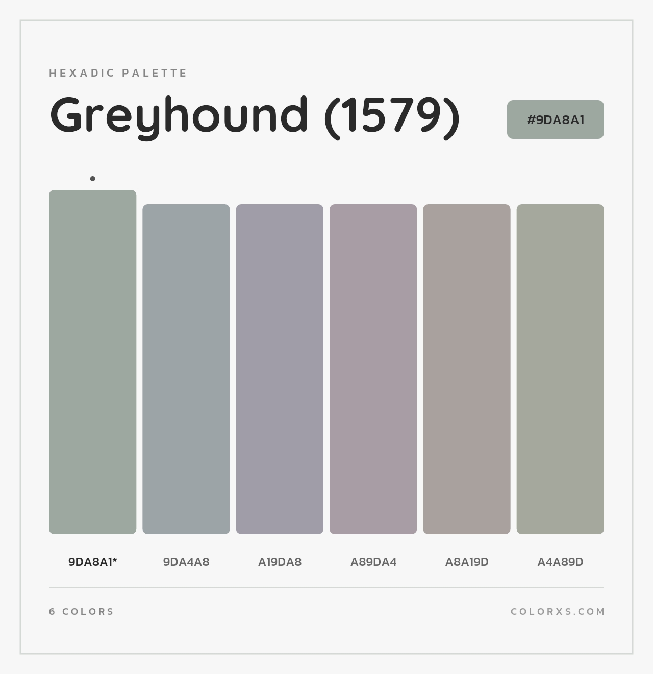 Greyhound (1579) - Hexadic Color Palette