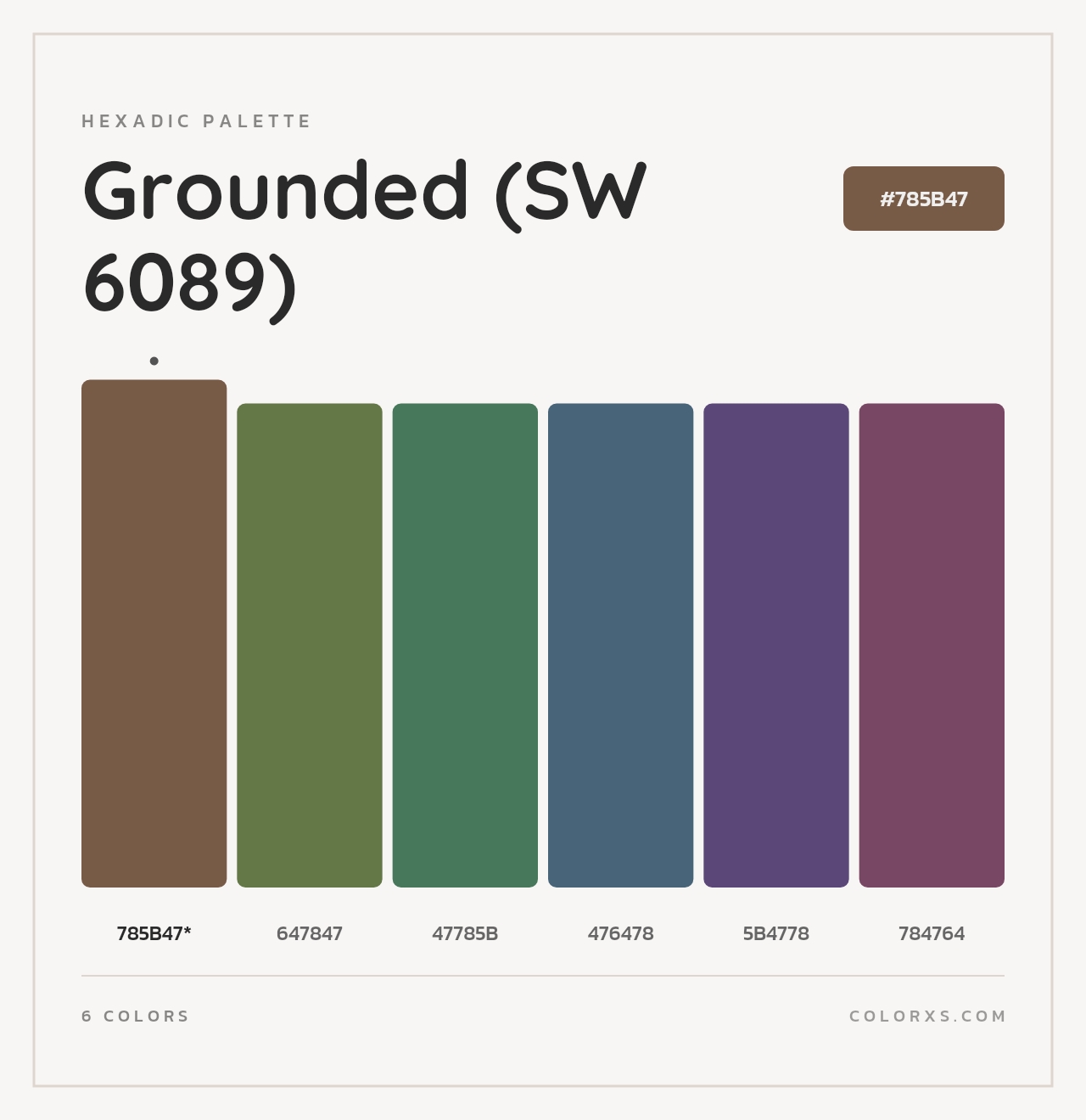 Grounded (SW 6089) - Hexadic Color Palette
