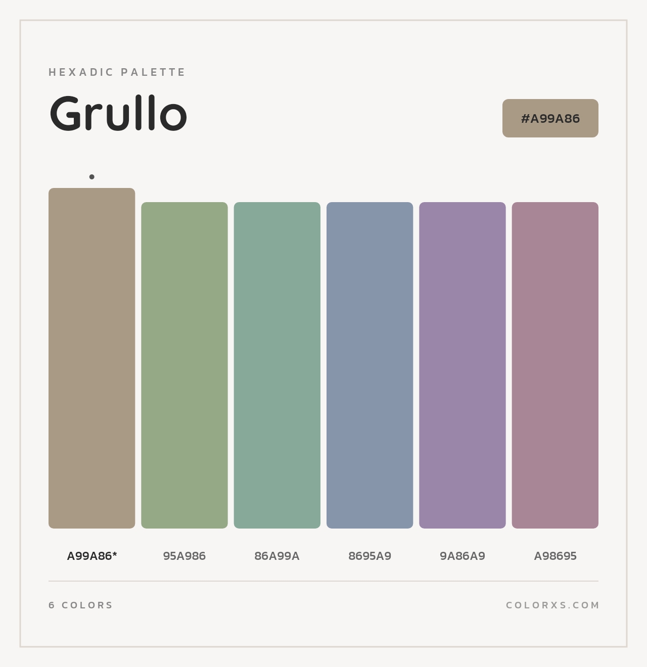 Grullo - Hexadic Color Palette