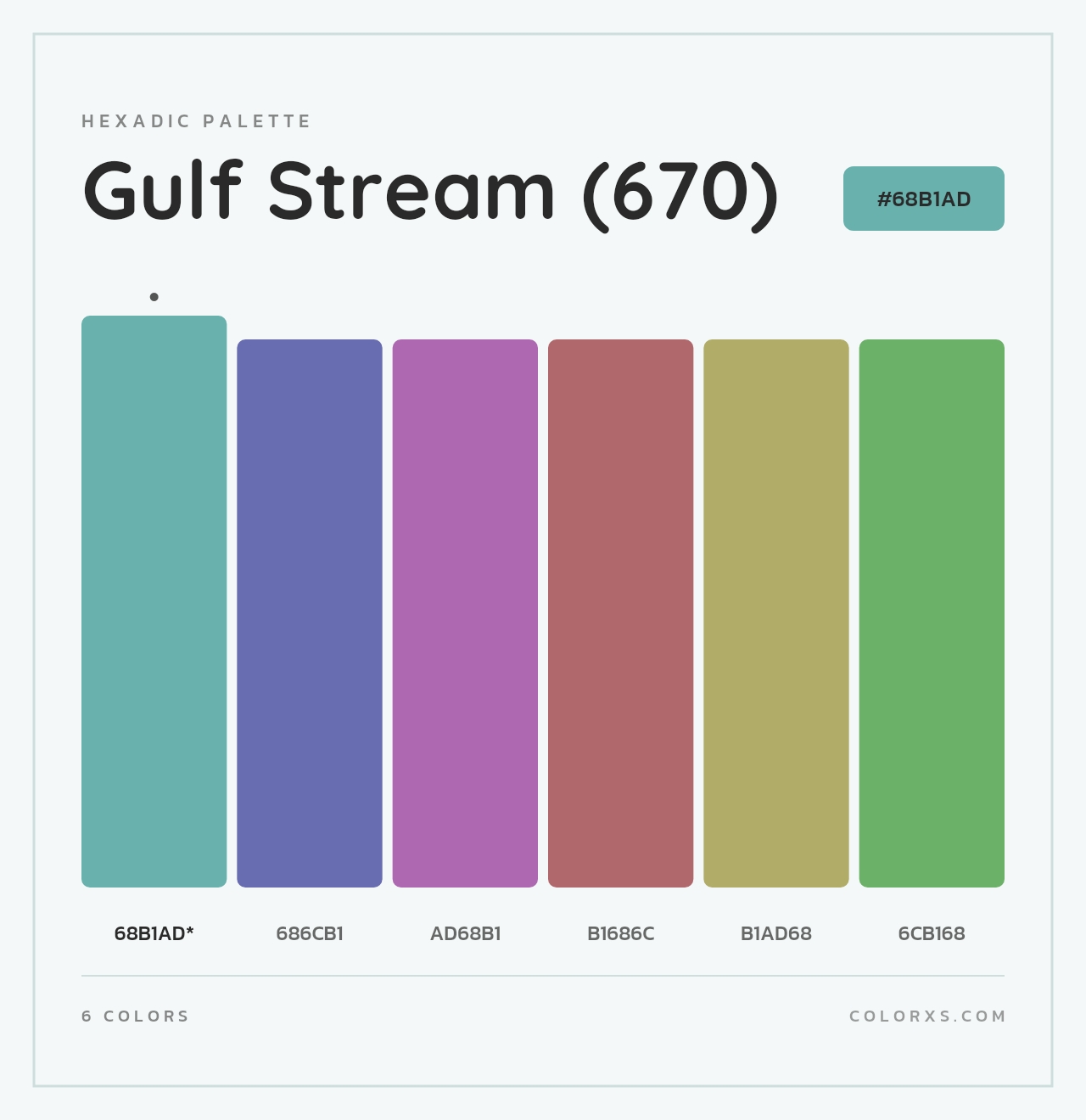 Gulf Stream (670) - Hexadic Color Palette