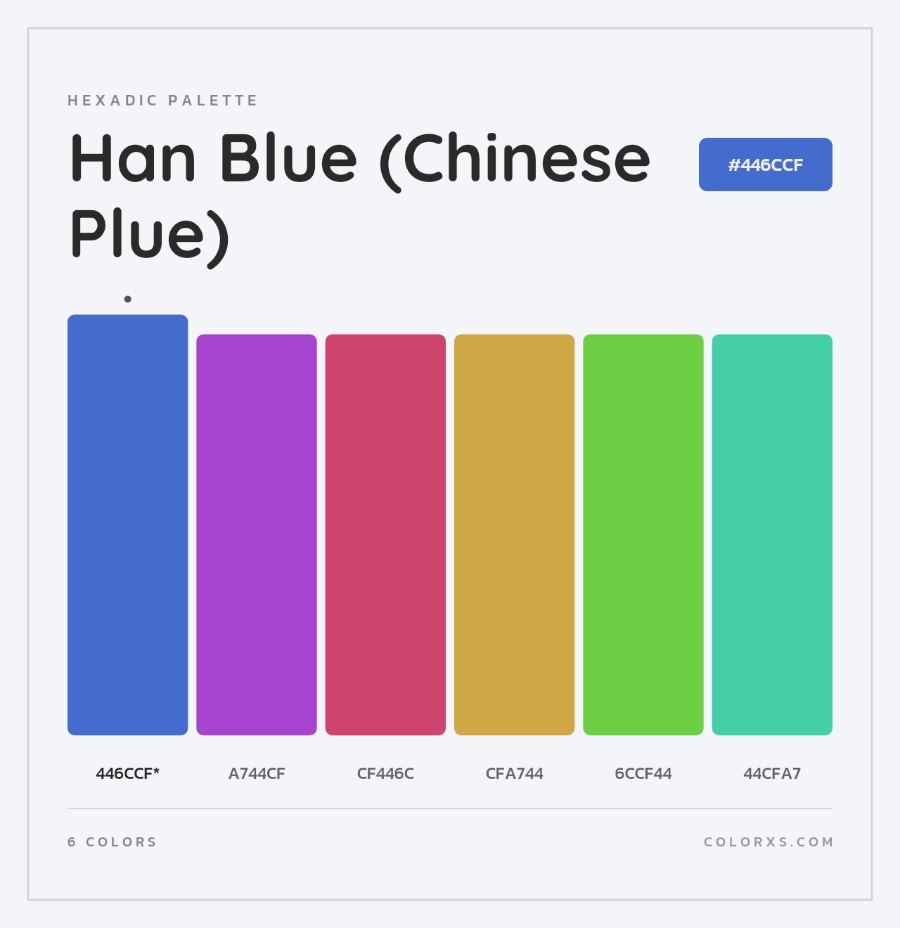 Han Blue (Chinese Plue) - Hexadic Color Palette