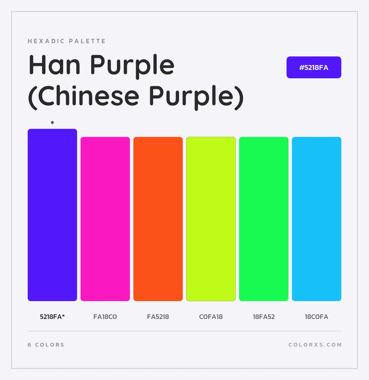 Han Purple (Chinese Purple) - Hexadic Color Palette