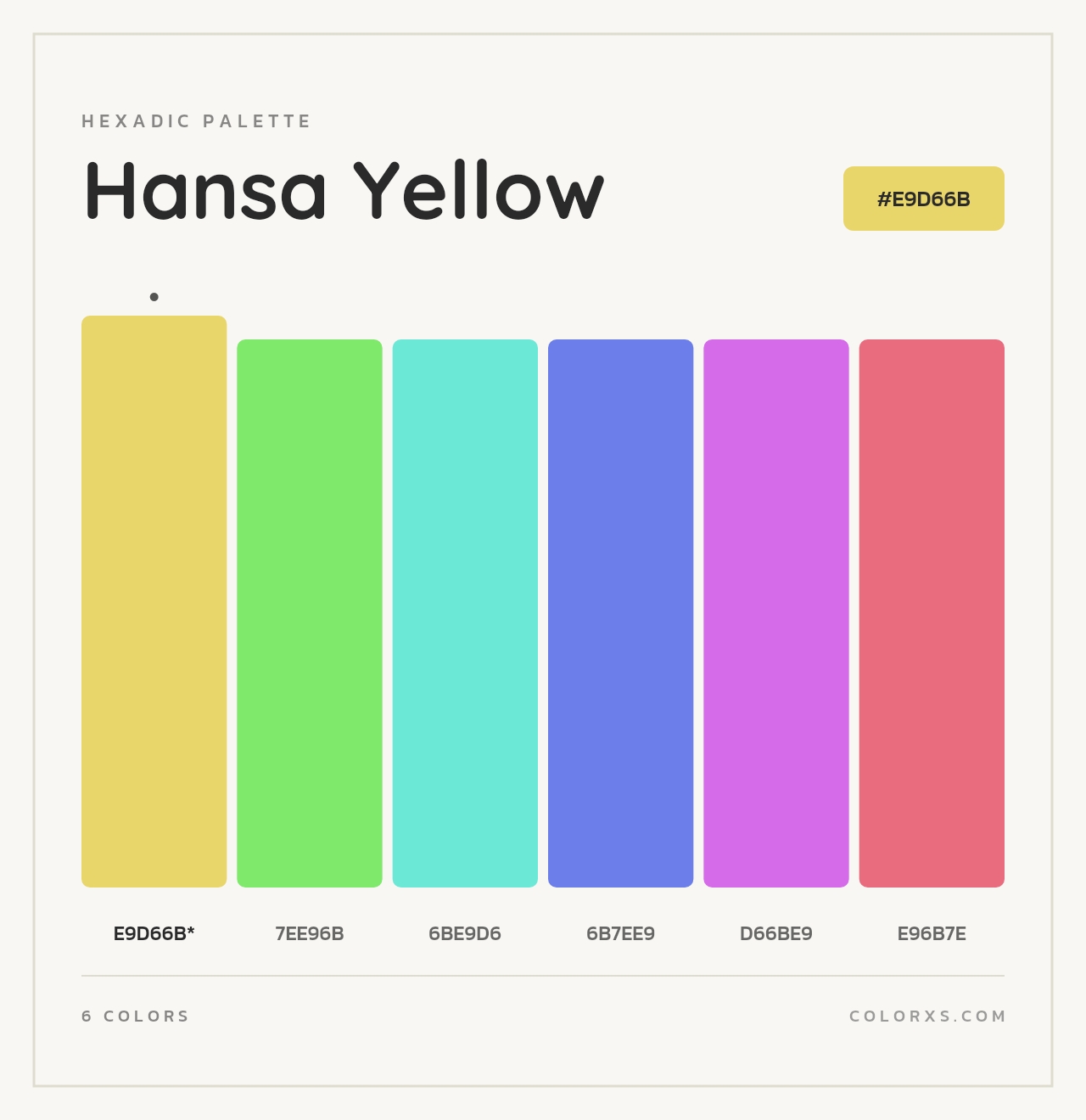 Hansa Yellow - Hexadic Color Palette
