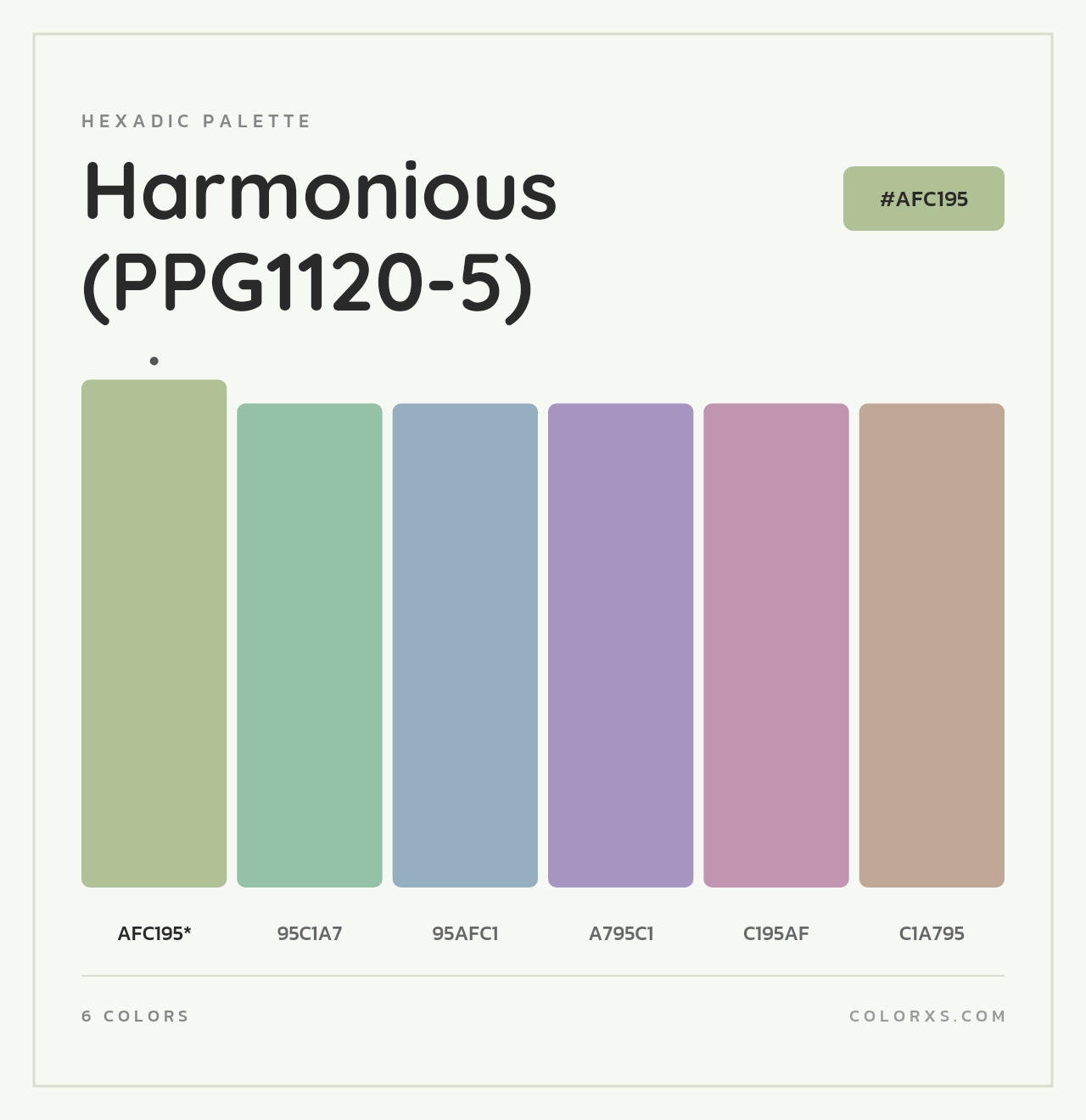 Harmonious (PPG1120-5) - Hexadic Color Palette