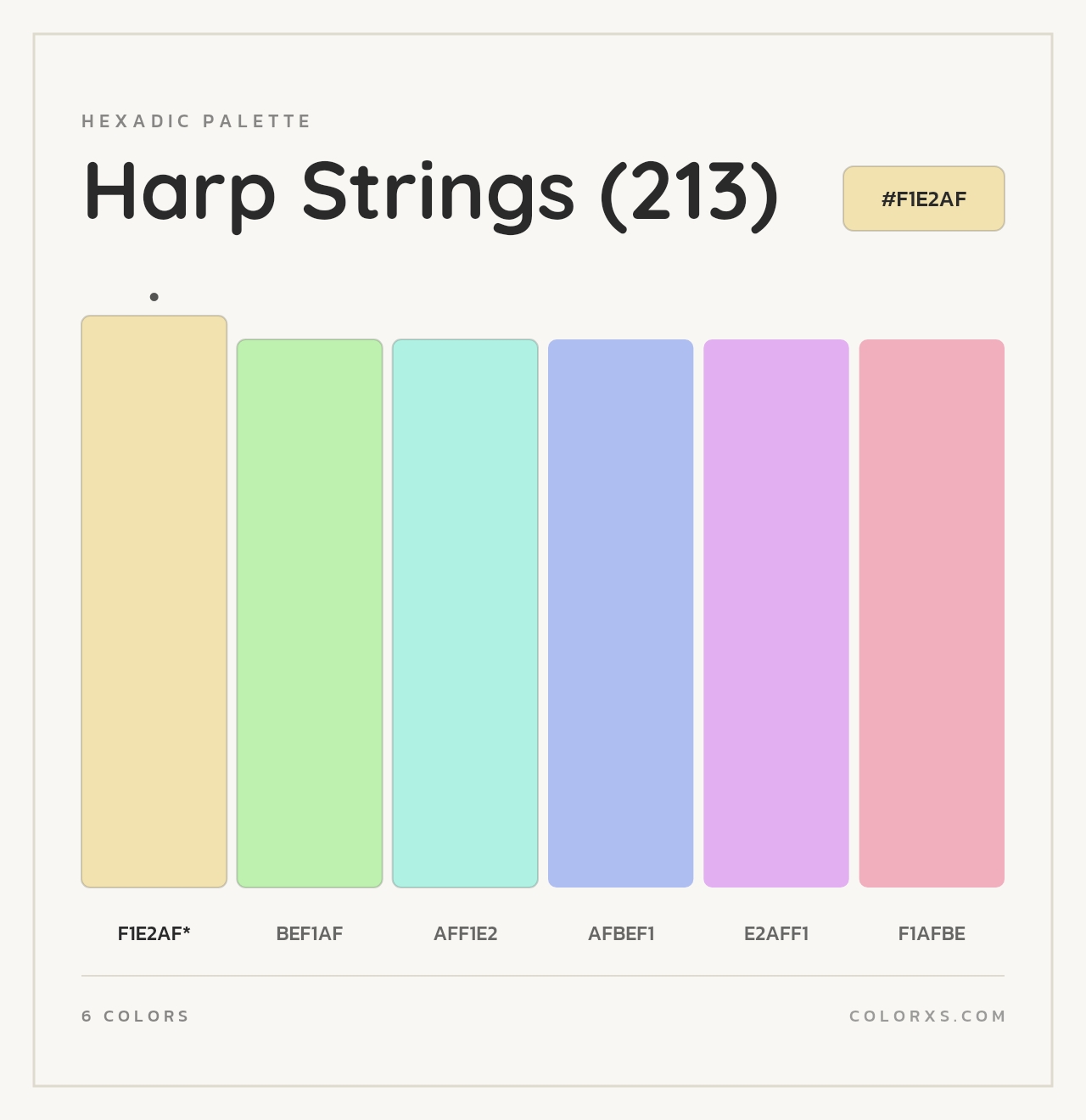 Harp Strings (213) - Hexadic Color Palette