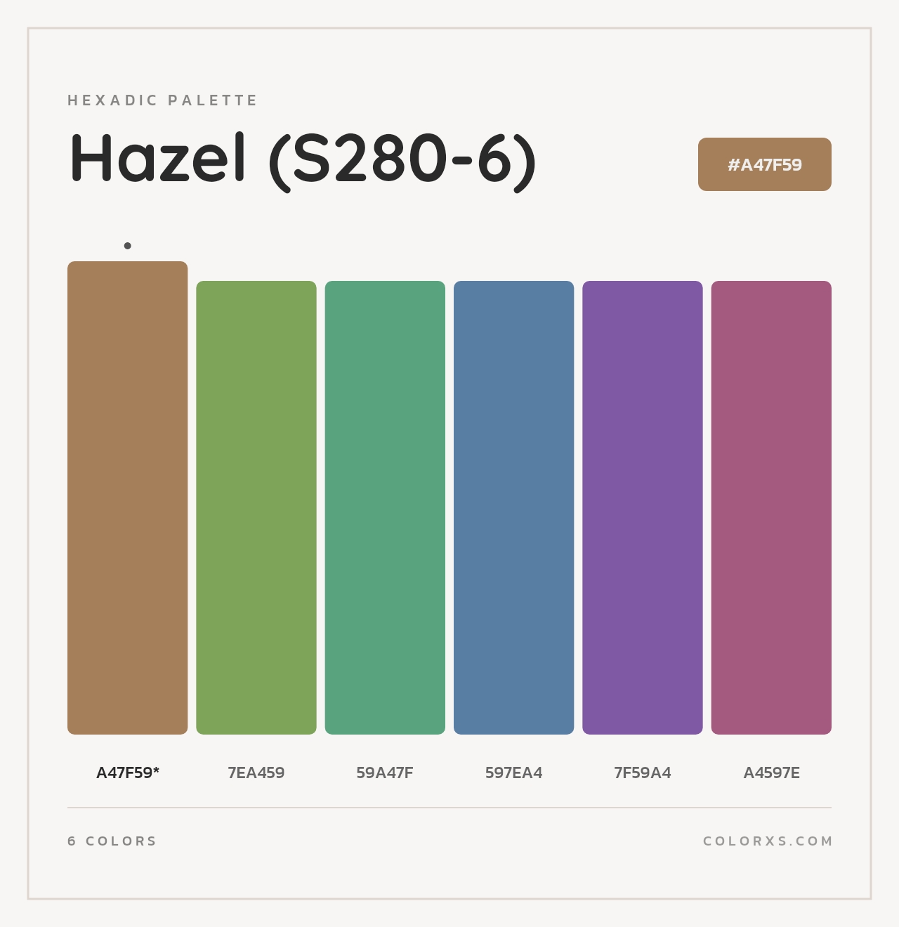 Hazel (S280-6) - Hexadic Color Palette