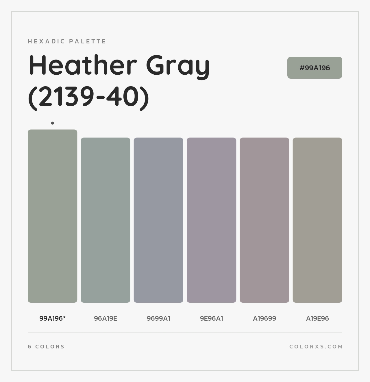 Heather Gray (2139-40) - Hexadic Color Palette