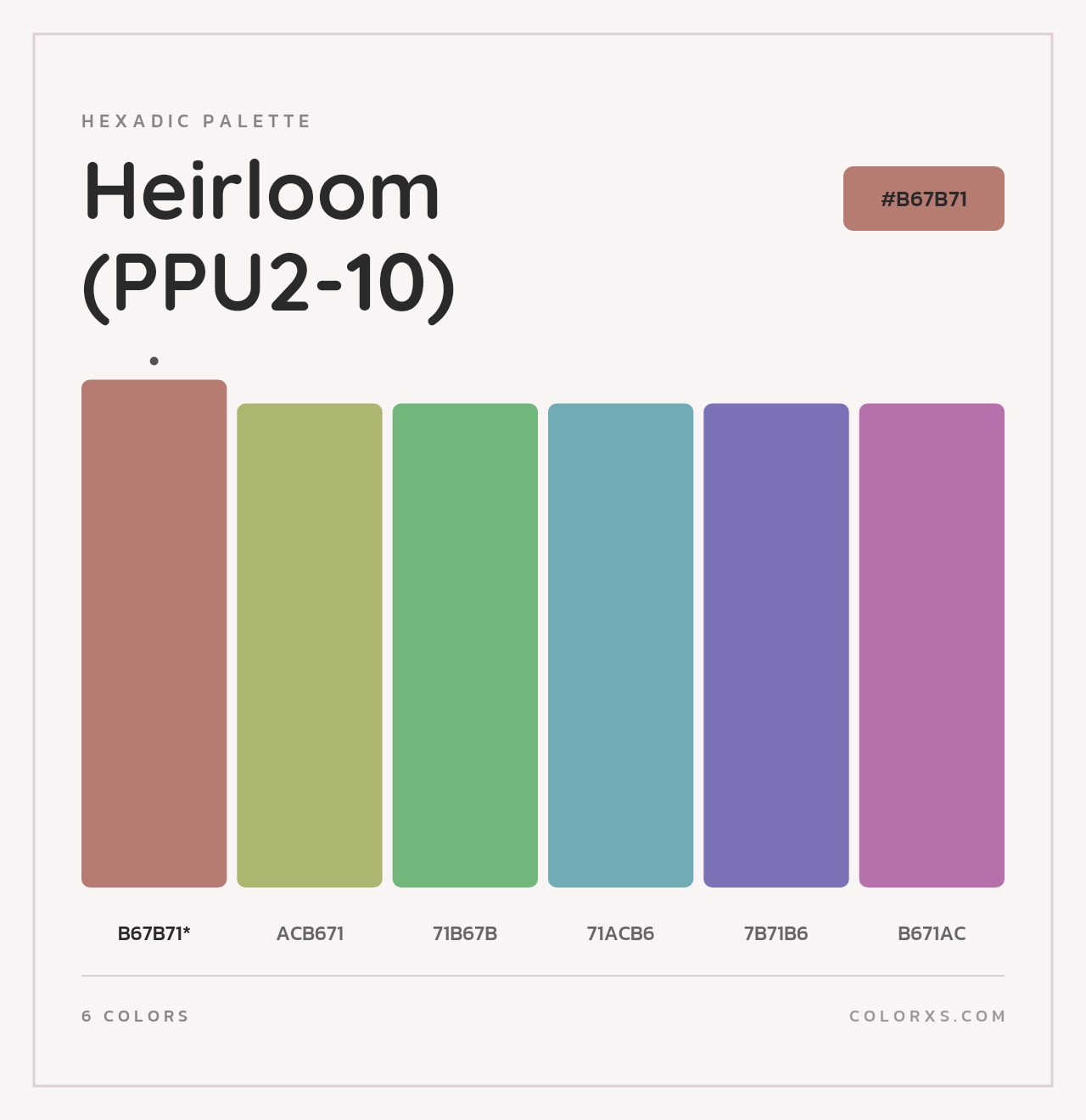 Heirloom (PPU2-10) - Hexadic Color Palette